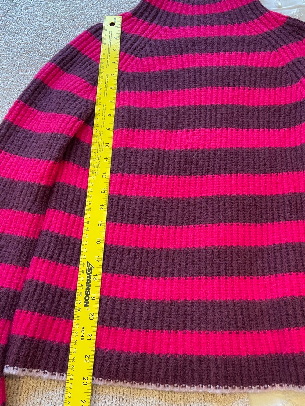 Anthropologie Maeve Stripe Wool & Yak Blend Turtleneck Sweater - size Medium - Picture 9 of 11